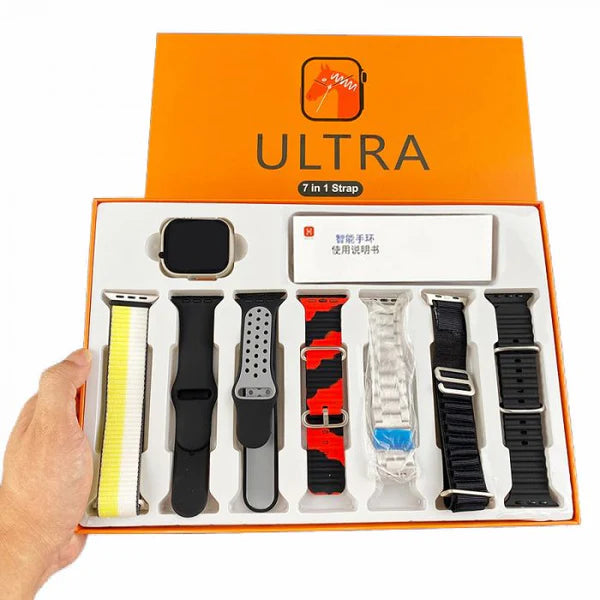 Ultra 7-in-1 Smart Watch | 49mm Alloy Case | 7 Interchangeable Straps | Fitness & Health Tracker