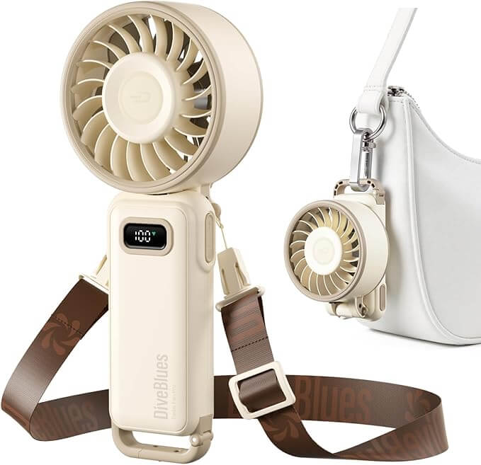 TurboFan Rechargeable Mini Cooling Fan | Portable Handheld USB Turbo Fan with 3 Speed Modes | Random color