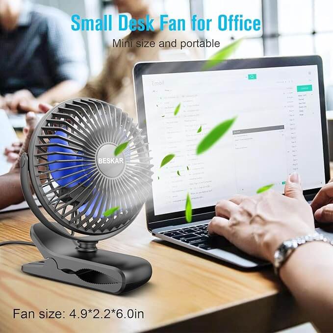 Rechargeable 3-in-1 Clip Fan | Handheld, Desktop & Wall Mounted Portable Fan with 3 Speed Modes