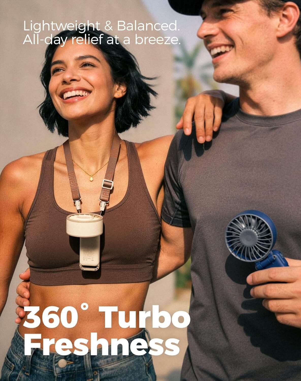 TurboFan Rechargeable Mini Cooling Fan | Portable Handheld USB Turbo Fan with 3 Speed Modes | Random color