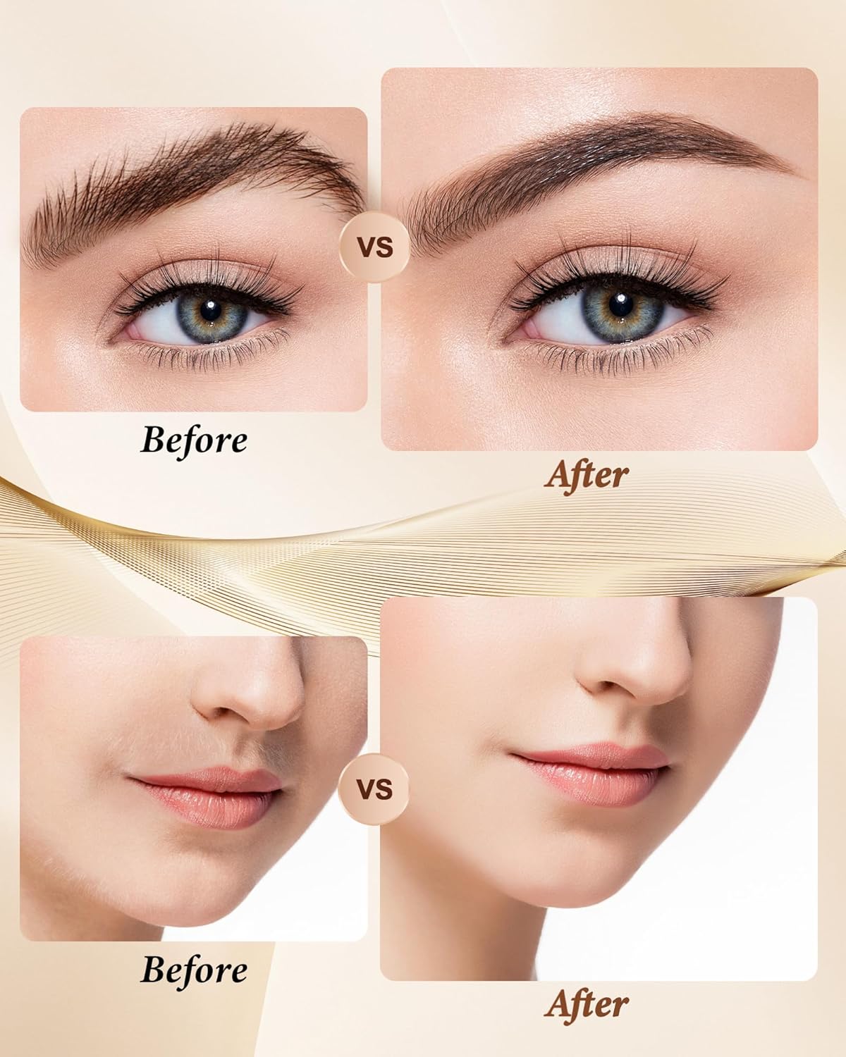 Eyebrow Trimmer Facial Hair Removal for Women: 2 in 1 Rechargeable