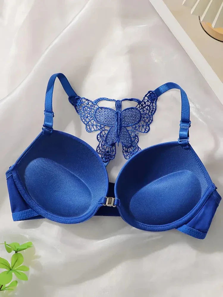 Bra and Panty Set Front Open Push Up Bra Butterfly Design - My Store