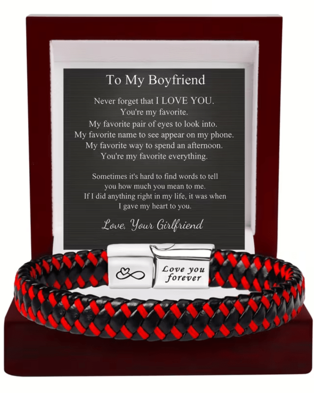 Buy 1 Get 1 Free Braided Leather Black Magnetic Lock Fashion Bracelet - My Store