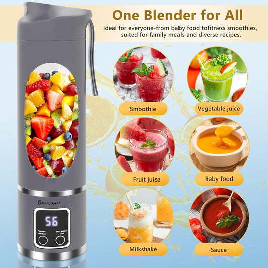 Portable 6 - Blade USB Rechargeable Juicer Blender for Smoothies Shakes Baby Food and Outdoor Use - My Store